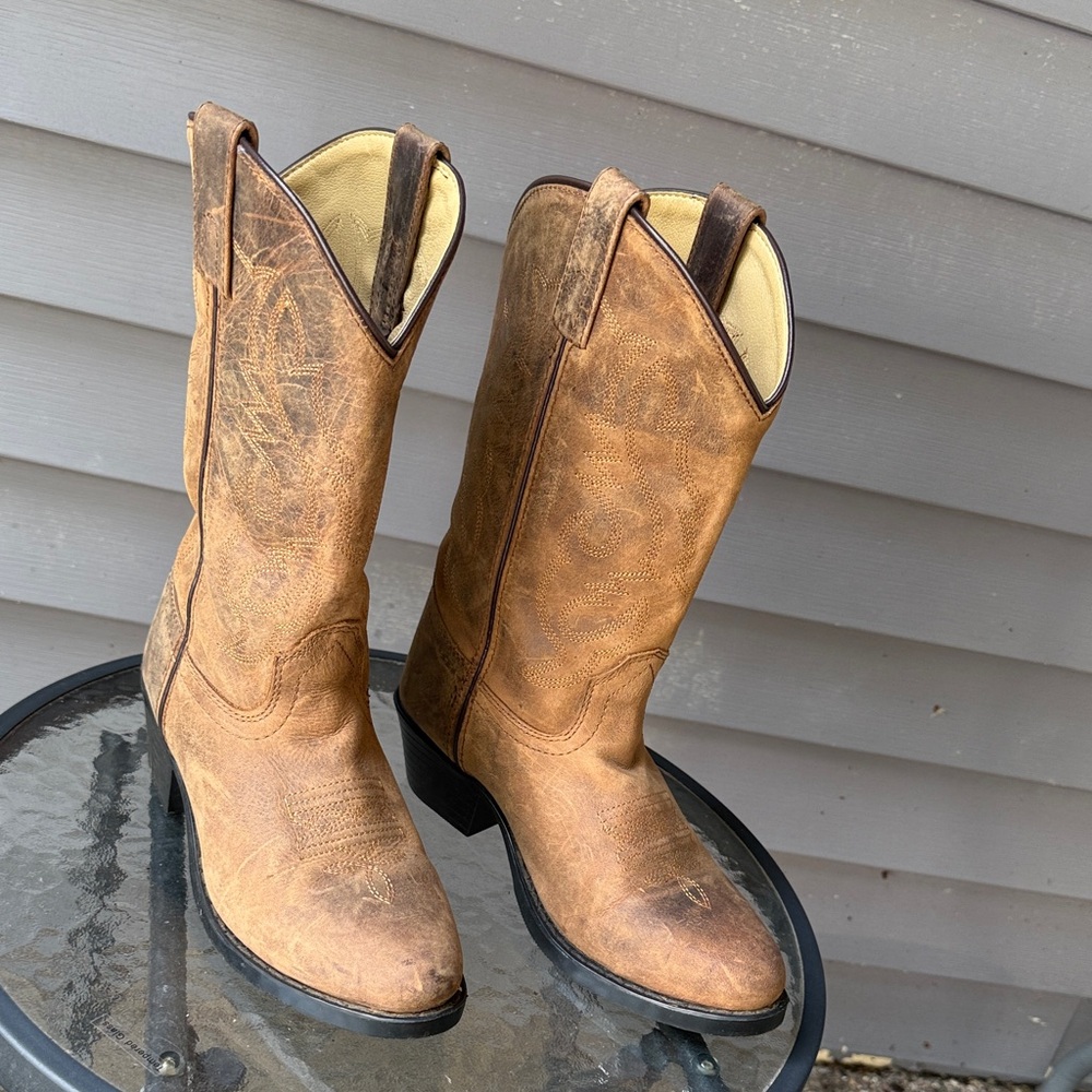 Brown Leather Cowboy Boots